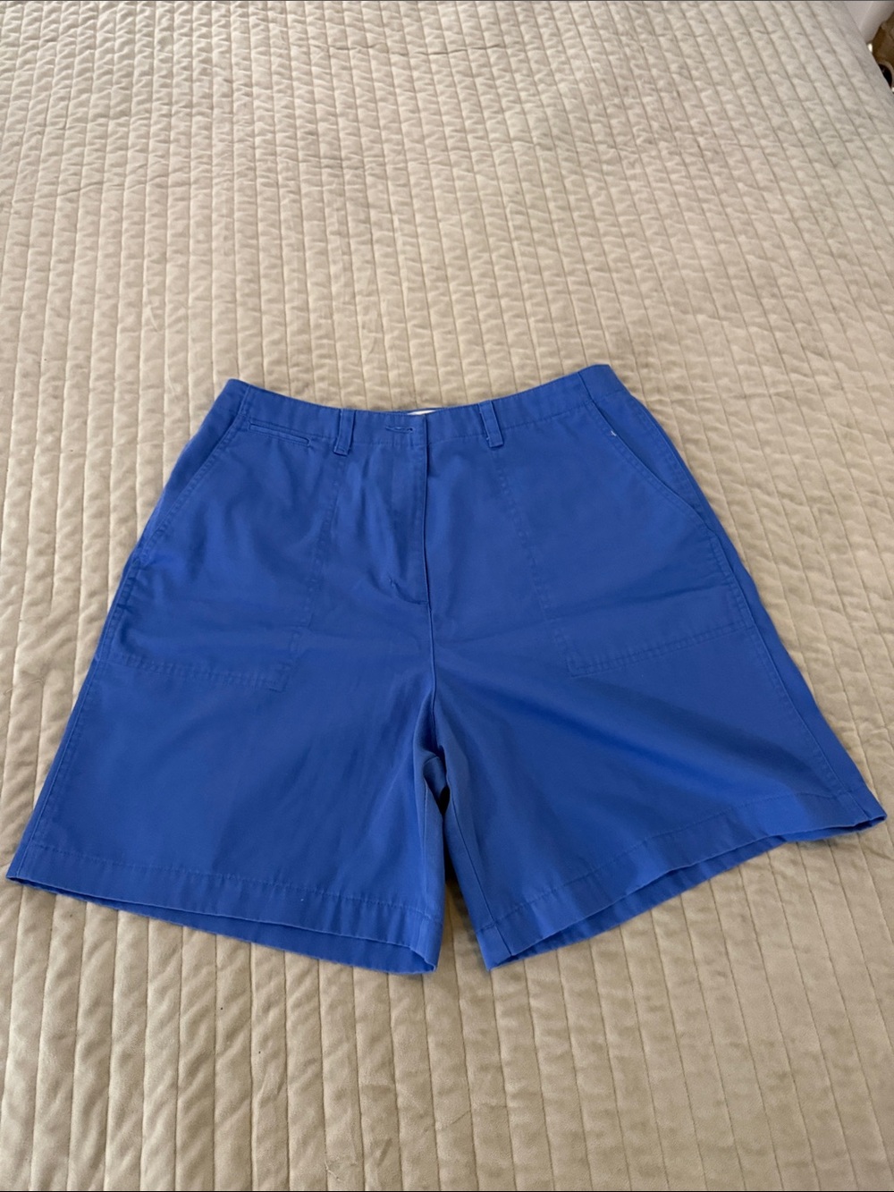 Talbots Vibrant Royal Blue Bermuda Shorts 100% Cotton - Size 14